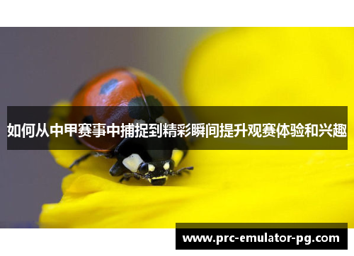如何从中甲赛事中捕捉到精彩瞬间提升观赛体验和兴趣